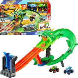 Hot Wheels Δεινόσαυροι Πίστα Monster Truck Track Sharks vs Dinosaurs Dragon Race για 4+ Ετών