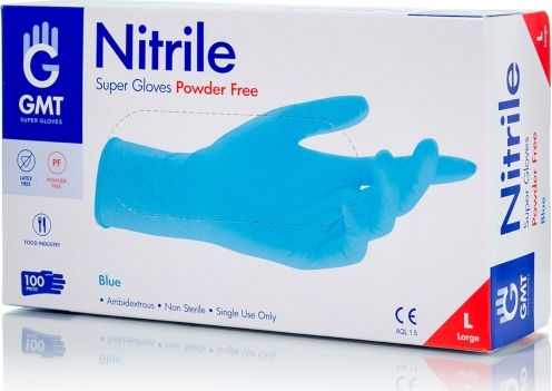 GMT Super Gloves Γάντια Λάτεξ Με Πούδρα σε Λευκό Χρώμα 100τμχ