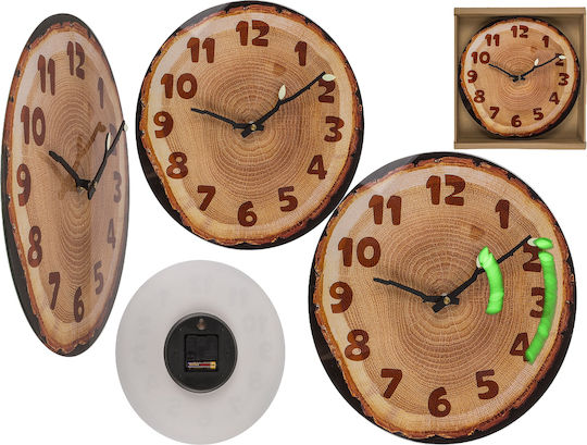 ArteLibre Wall Clock Plastic Brown 27x30cm