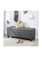 Bench Stool with Storage Space Wooden Gray 118x45x45cm