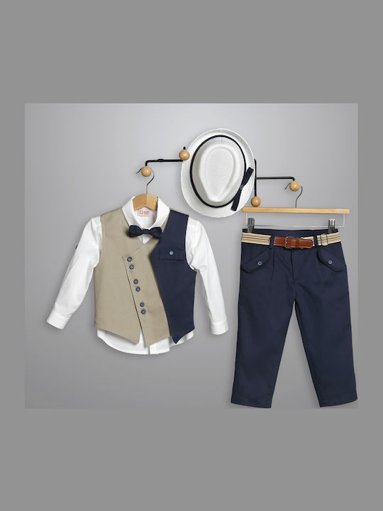 Costumaș Botez Băiat Albastru-bej 3021-2 New Life Nl-26-3021-2
