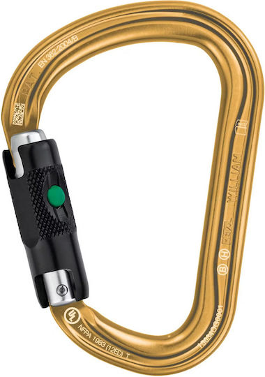 Petzl William Ball-lock Kletterkarabiner Gold