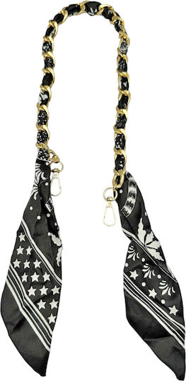 3-2617 Decorative Bag Chain Scarf Savil Black