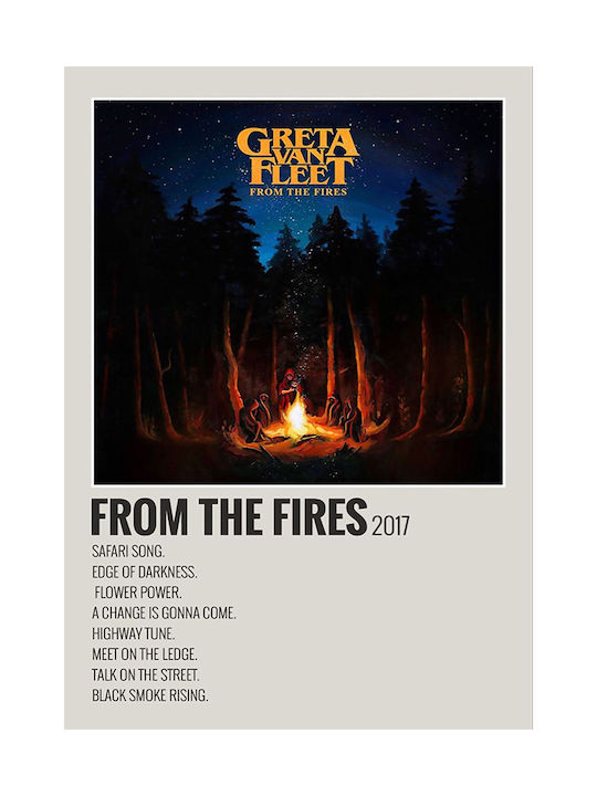 Music Poster Von Fires Greta Van Fleet Ms639 21cm X 30cm Weißes Rahmen Pvc