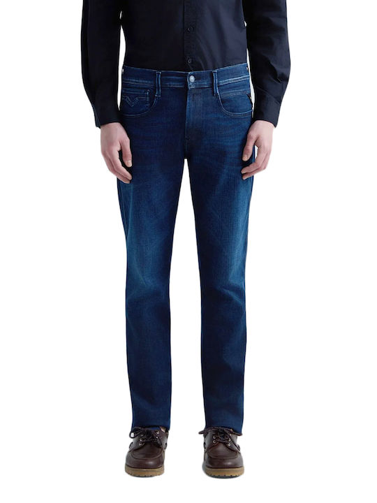 Anbass Slim Fit Men's Jeans Pants Elastic Slim Fit Blue
