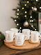 Phos & Gaia Set Of Brown Ceramic Coffee Cups Brown 6 Pieces