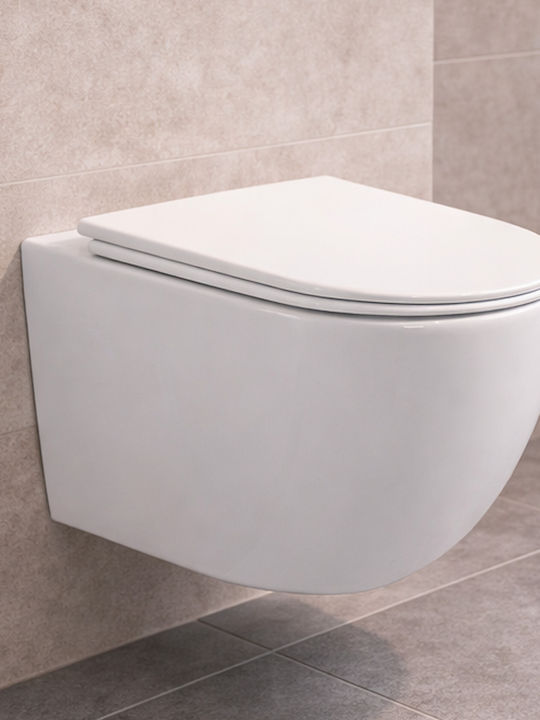 Vinci Λεκάνη Κρεμαστή με Slim Κάλυμμα Soft Close Λευκή Vinci Λεκάνη Κρεμαστή με Slim Κάλυμμα Soft Close Λευκή
