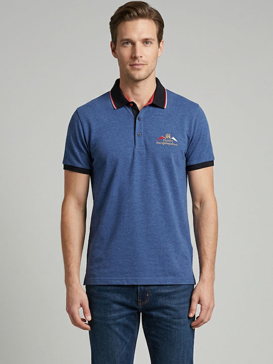 Polo Herrenbluse Kurzarm Blau 2750-5365-Blau