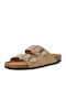 Leather Men's Sandals in Beige Colour