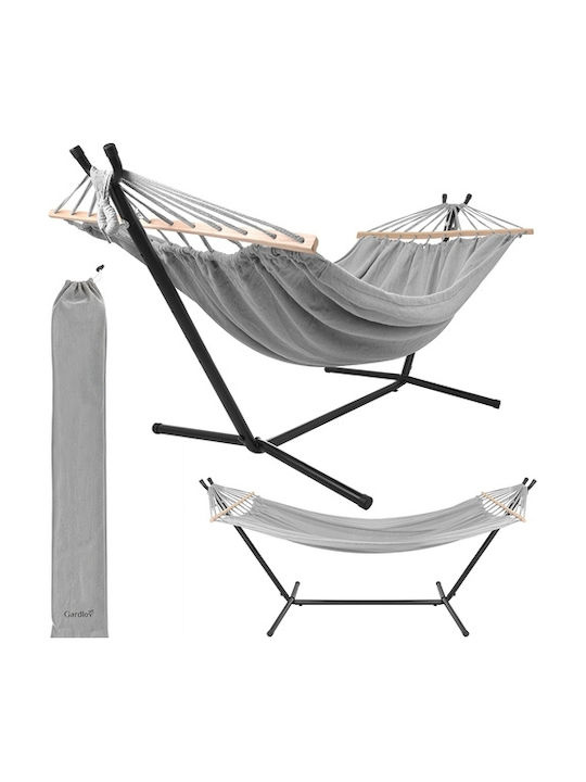 Gardlov Αιώρα Διπλή Υφασμάτινη με Βάση Γκρι 200x150εκ. Gardlov Αιώρα Διπλή Υφασμάτινη με Βάση Γκρι 200x150εκ.