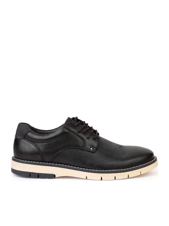 Greenstep Leather Men's Casual Black Shoes