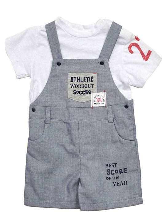 Evita Set Strampler mit Salopeta Grau
