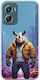 Street Animals Rhinoceros Motorola Moto G06 Flexible TPU Transparent Silicone Mobile Phone Case