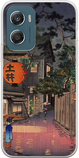 Ukiyo-e Tokyo Rain Street Motorola Moto G06 Flexible TPU Transparent Silicone