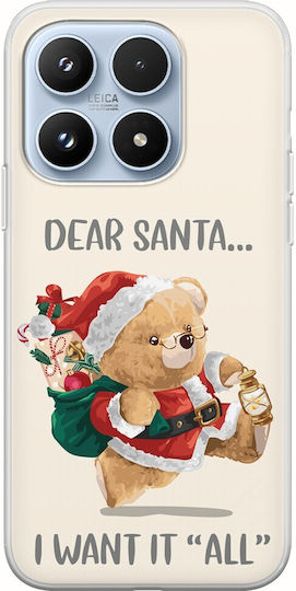 Коледен Мечок Dear Santa Xiaomi 17 5g Гъвкав TPU Прозрачен Силикон