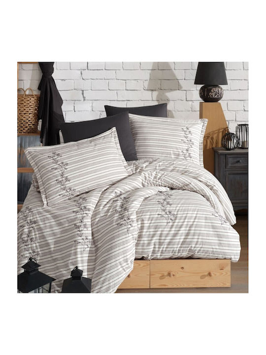 Clasy Home Set Huse Pentru Pilote Duble Cu 2 Fețe De Pernă Și 1 Cearceaf Ecru