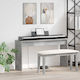 Vidaxl Concrete Gray Keyboard Stand 120 X 32 X 64 Cm