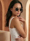 Luigi Unisex Sunglasses with Black Metallic Frame and Black Lens 4856101