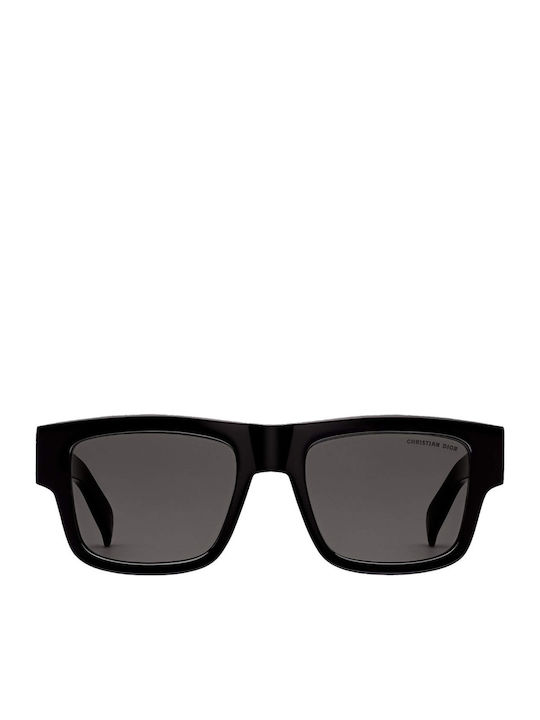 Dior Unisex Sunglasses with Black Horn-Rimmed Frame and Black Lens DIOROBLIQUE S3I 10A0