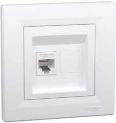 Rj45 Гнездо За Данни Cat6 Utp Schneider Бяло Epg4700121
