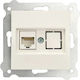 Eingebaute Netzwerksteckdose Cat 6 Exen Weiß 290-000103-253
