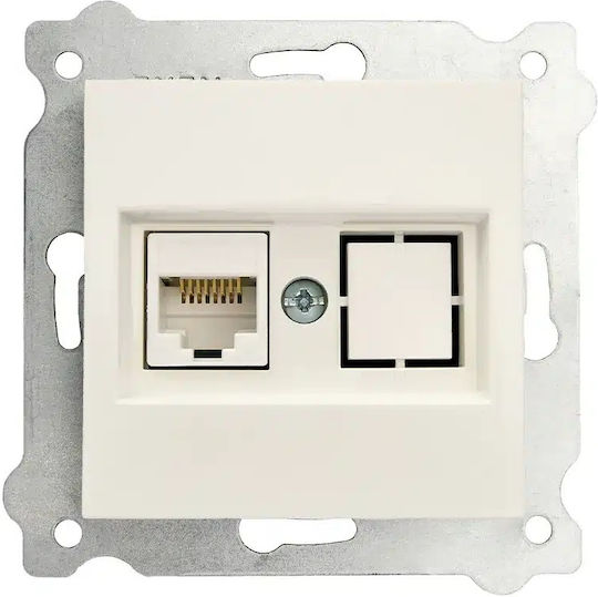 Eingebaute Netzwerksteckdose Cat 6 Exen Weiß 290-000103-253