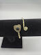 Brass Bracelet Black Tourmaline Open Handmade Jewelry