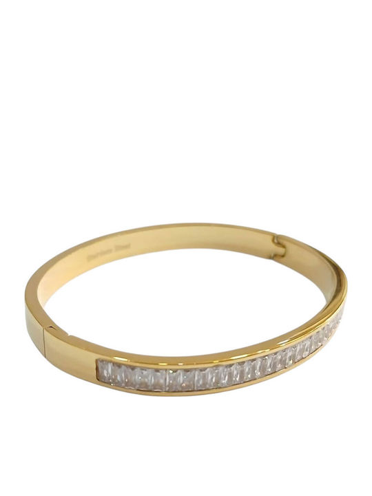 Kalliopi Silver Γυναικείο Βραχιόλι από Ατσάλι Επιχρυσωμένο 6cm