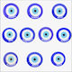 Dekorative Magnete Glas 34mm Blaues Auge Paros
