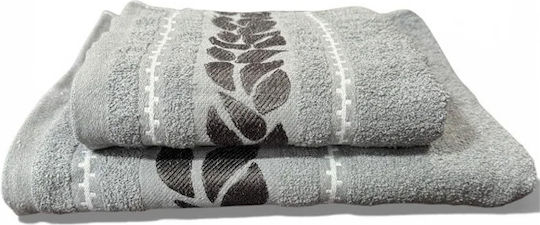 SpitiBazaar Πετσέτα Προσώπου 50x90εκ. Γκρι Βάρους 400gr/m²