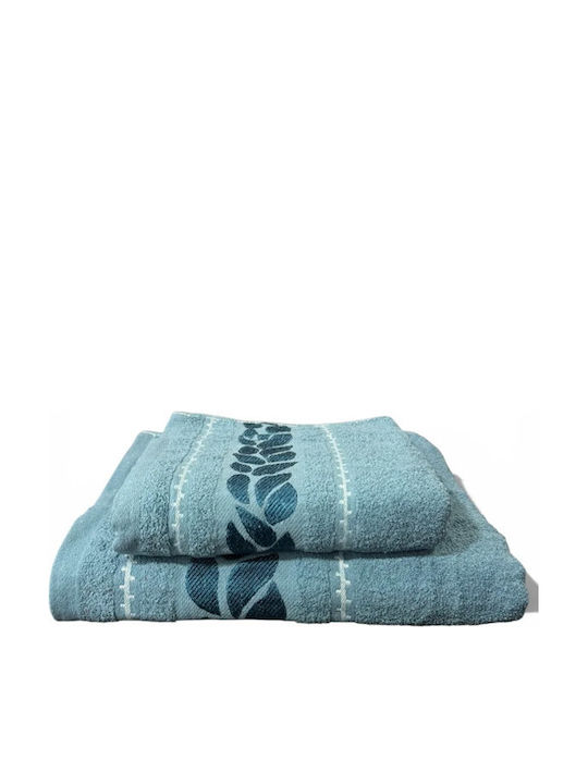 SpitiBazaar Πετσέτα Προσώπου Πετρόλ 2τμχ Βάρους 400gr/m²
