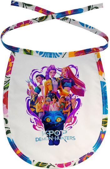 Koupakoupa Kpop Demon Hunters Huntrix Αδιάβροχη Σαλιάρα από 100% Βαμβάκι με Κορδόνι για 3 m+