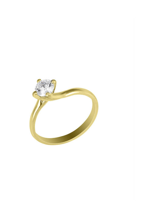 Kontopoulos Single Stone Ring From 18K Gold With Diamond