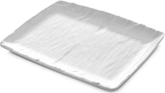 Yuk Rectangular Melamine Serving Platter White 32.5x26.5cm