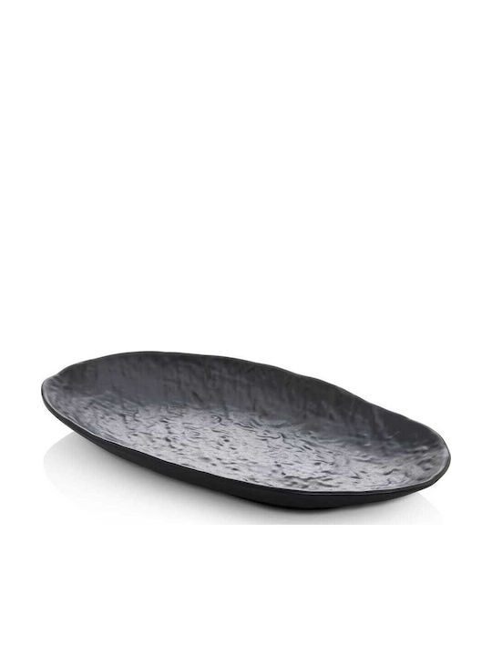 Yuk Yuk Servierplatte Oval Melamin Schwarz 28x18cm
