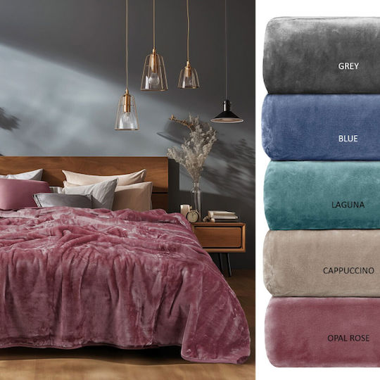 Adam Home 700 Κουβέρτα Βελουτέ Υπέρδιπλη 220x240εκ. Grey