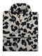 Kentia Nemera Bathrobe with Collar Ecru-black