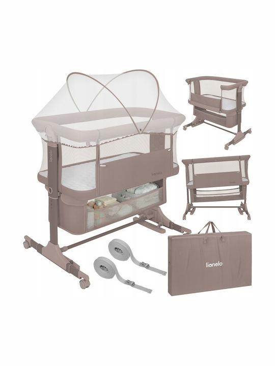 Lionelo Cradle with Mattress Side Opening and Wheels Beige