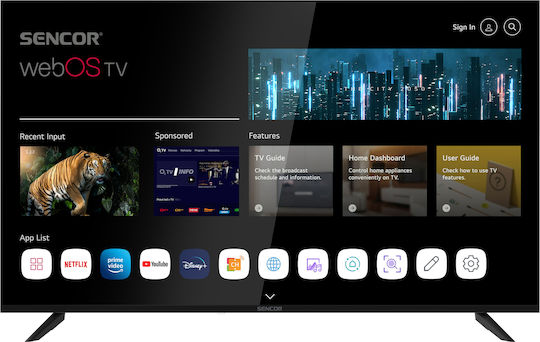 Sencor Smart Τηλεόραση 55" 4K UHD LED SLE 55US804B HDR (2025)