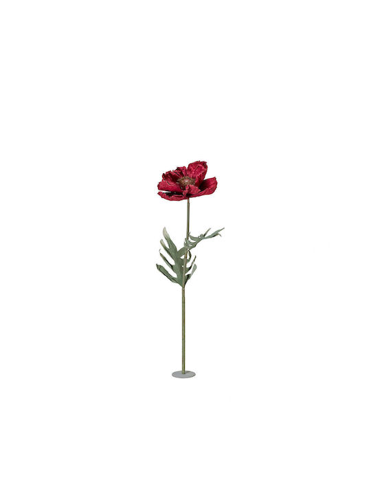 Decorative Flower Base Poppy Paper Iron Red Ø20 X 40 X H140 Cm Hintsdeco