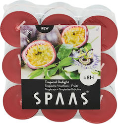 Spaas Aromatic Tealights In Red Colour Up To 8 Hours Duration 18 Pieces