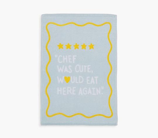 Nef-Nef Homeware Chef Was Cute Tea Towel Made of 100% Cotton in Blue Colour 40x60cm
