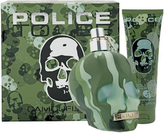 Set Police To Be Camouflage Eau De Toilette Pentru Bărbați 75 Ml + To Be Camouflage Loțiune De Corp Hidratantă 100 Ml