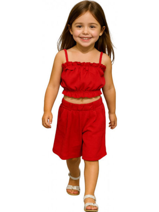 Serafino Kids Set with Red Shorts 2 Pieces