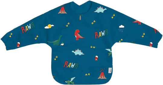 Citron Fabric Coverall with Sleeves Blue Dino