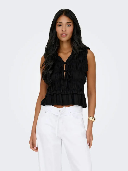 Women's Summer Linen Blouse Black
