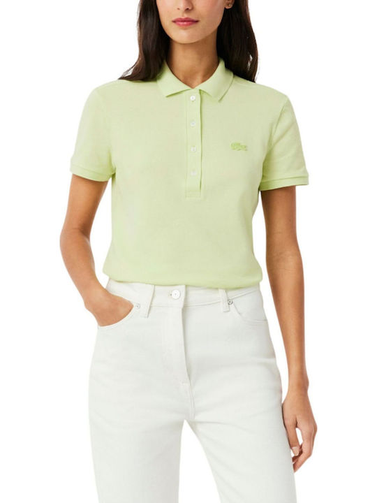 Lacoste Bluza Damă Bumbac Mâneci Scurte Verde