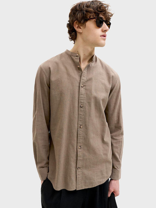 Jack & Jones Langärmeliges Leinenhemd Light Braun