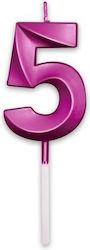 Κερί Prestige Fuxia Metal 9 Cm Νούμερο 5
