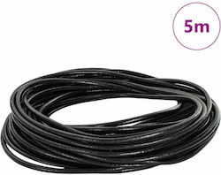 Vidaxl Кожен Шнур Черен Ø2,5 Мм X 5 М Кожа